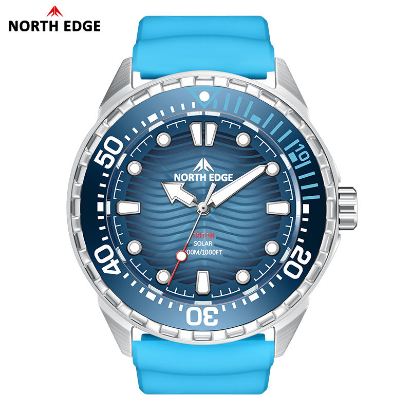 Thumbnail: NORTH EDGE 2025 New TRITON Solar Powered Dive Watch Men Luxury Quartz Watches Fo