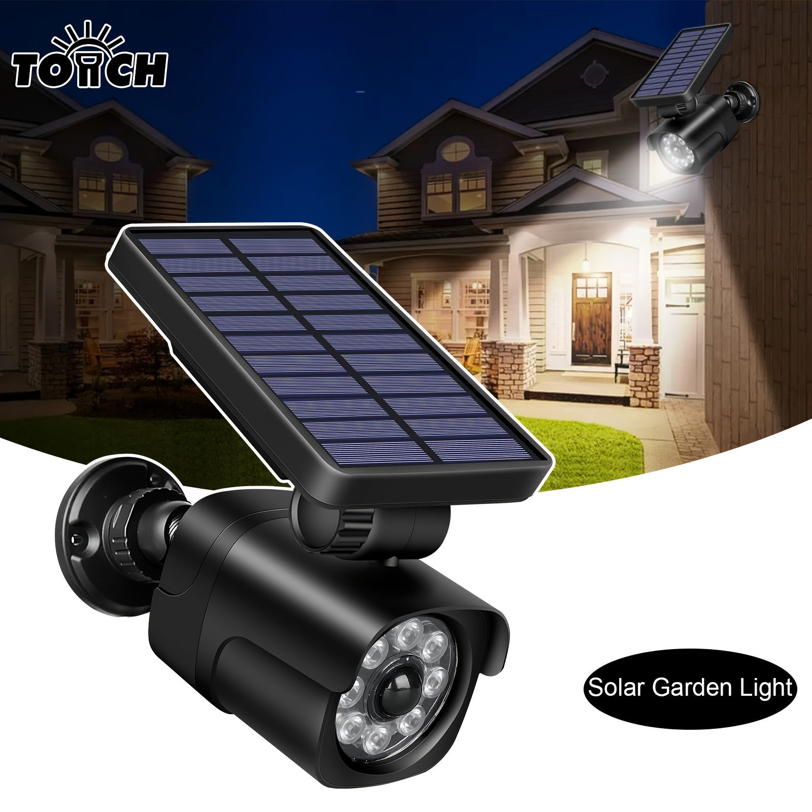 Outdoor Solar Light Security Dummy Camera Wireless PIR Monitor LED Sensor Garden