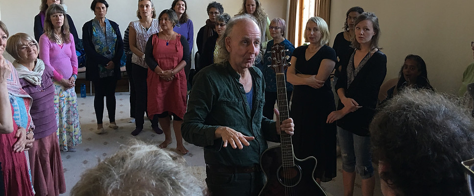 John Bowker leading a harmony singing workshop.