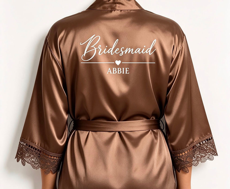Thumbnail: Personalised Satin Lace Robe