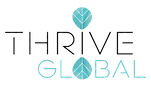 Thrive Global logo, representing media coverage of enterprise AI strategy and well-being in the workplace.