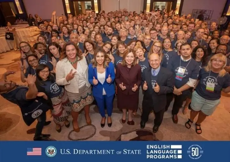 Large group of Department of State English Language Fellows