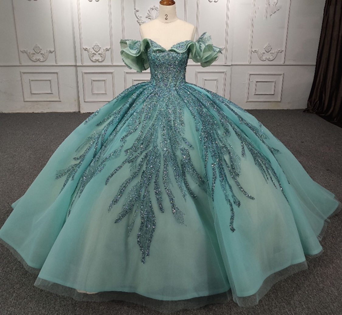 Sparkel off shoulder quinceanera dress