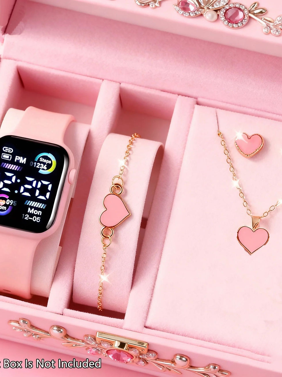 Miniatura: 6-piece set of fashion electronic watch necklace earrings ring set for teenagers