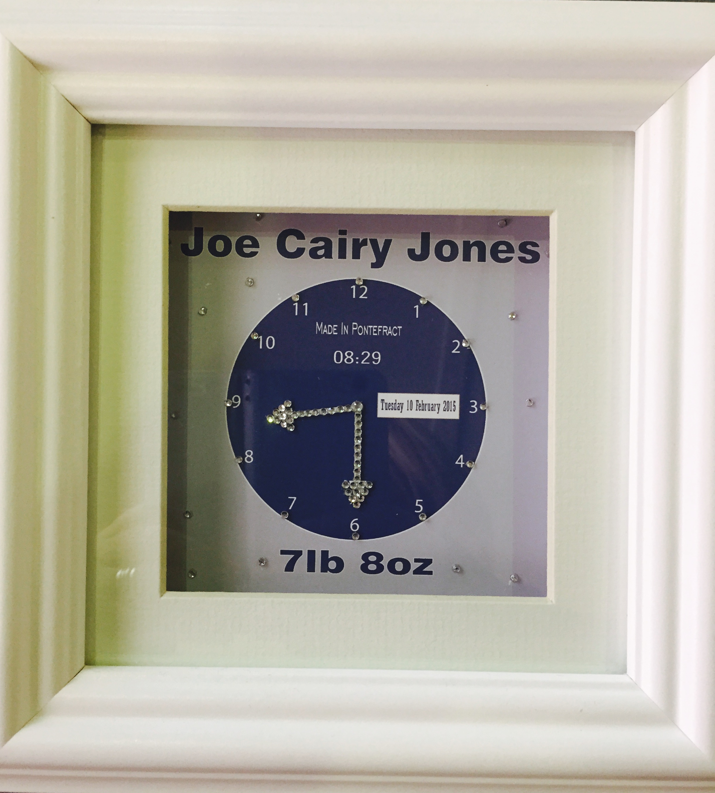 7.8" x 7.8" BOX FRAME - Births - Clock