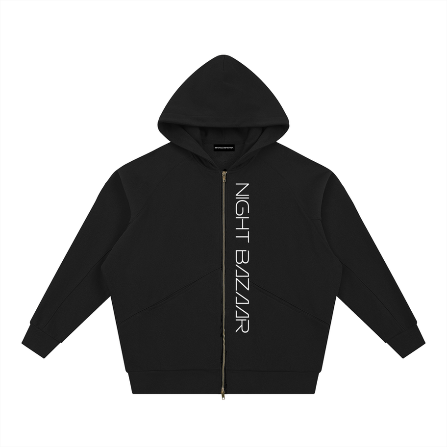 Dolman hoodie noir vue de face