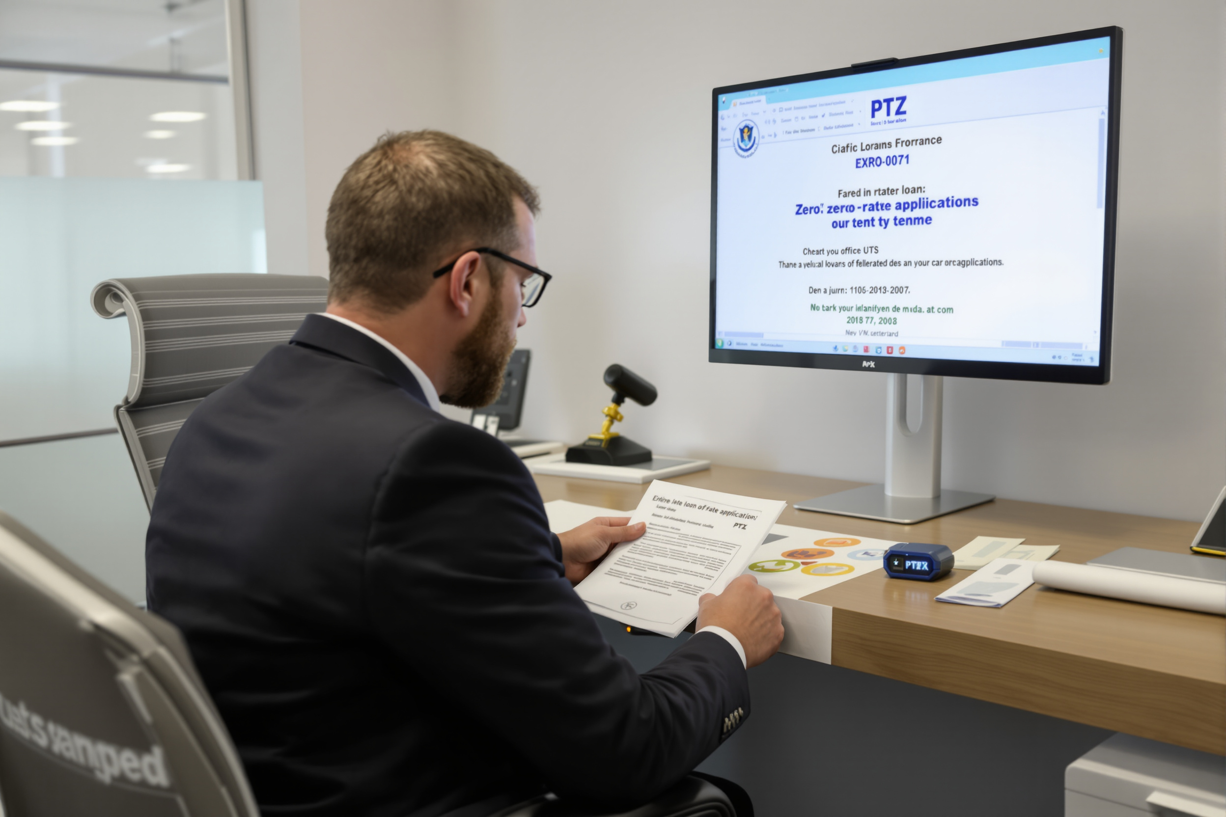 Fonctionnaire territorial préparant son dossier PTZ