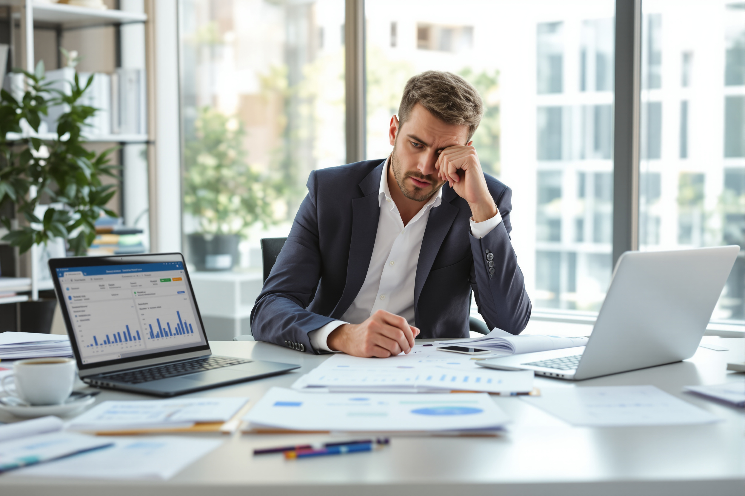 Courtier examinant un dossier de crédit