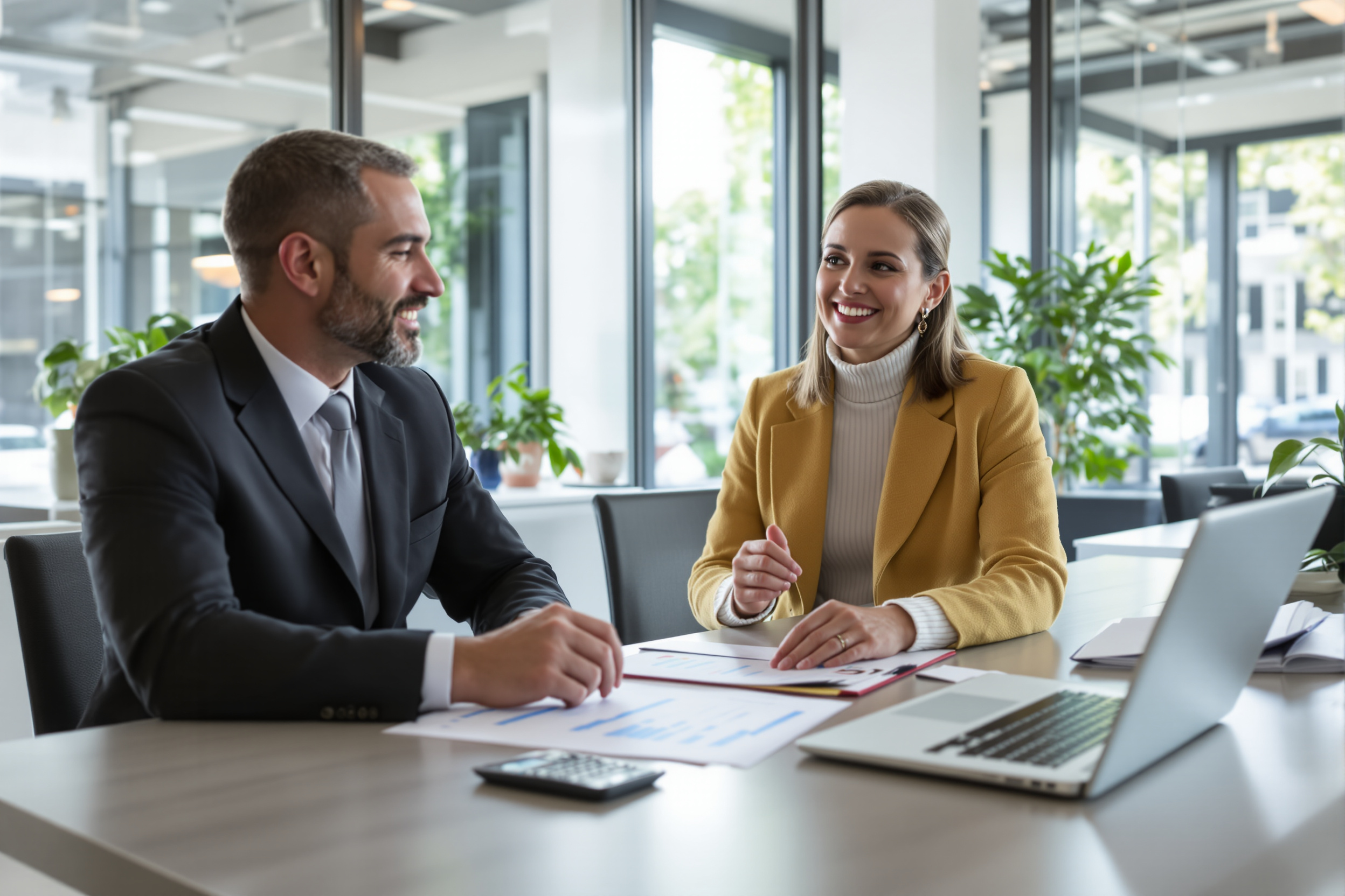 Conseiller analysant un dossier de prêt immobilier