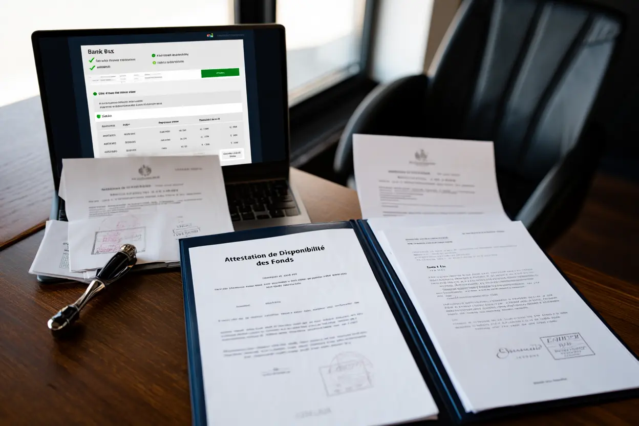 Attestation d'apport personnel avec documents bancaires