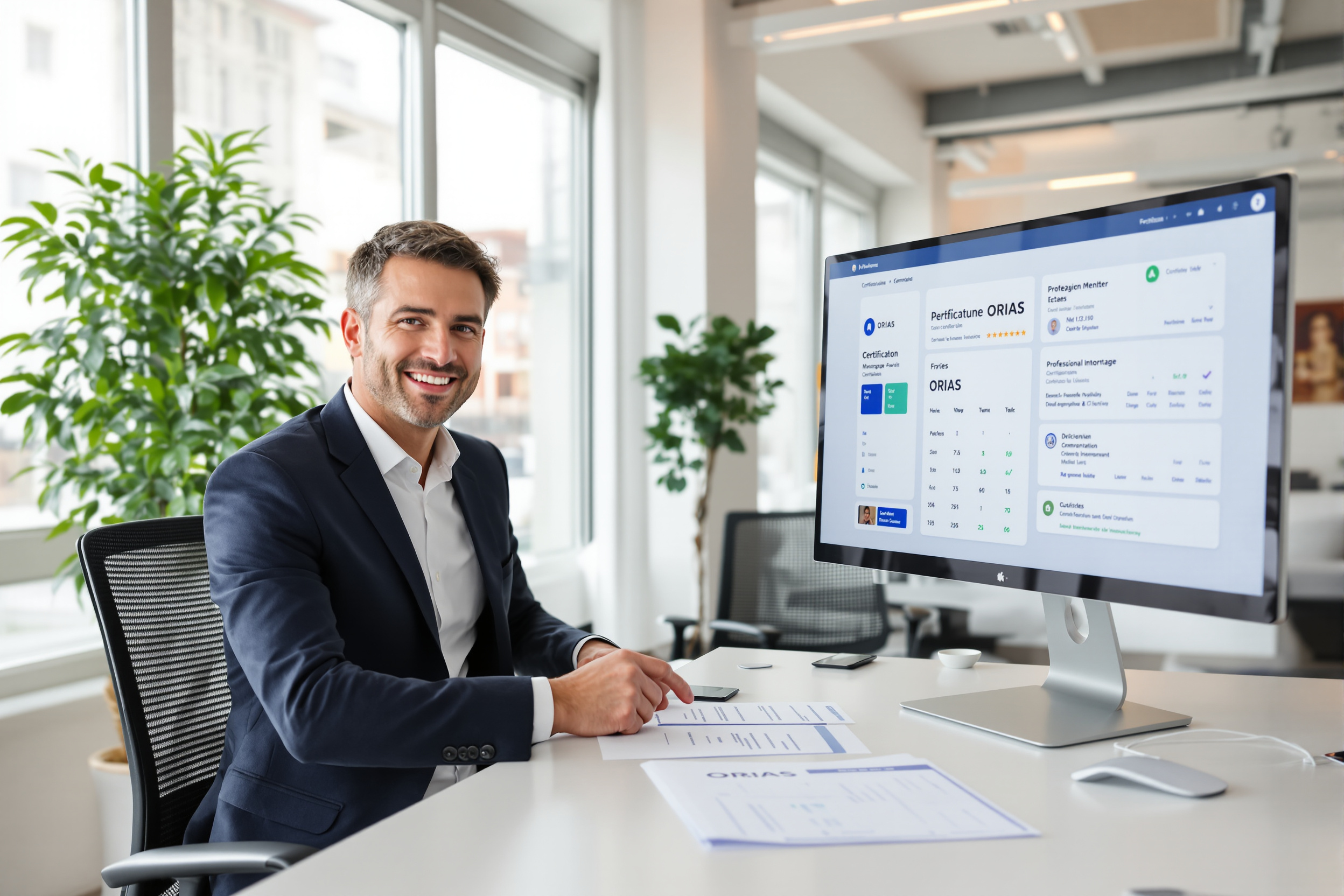 Courtier immobilier consultant des documents de certification ORIAS