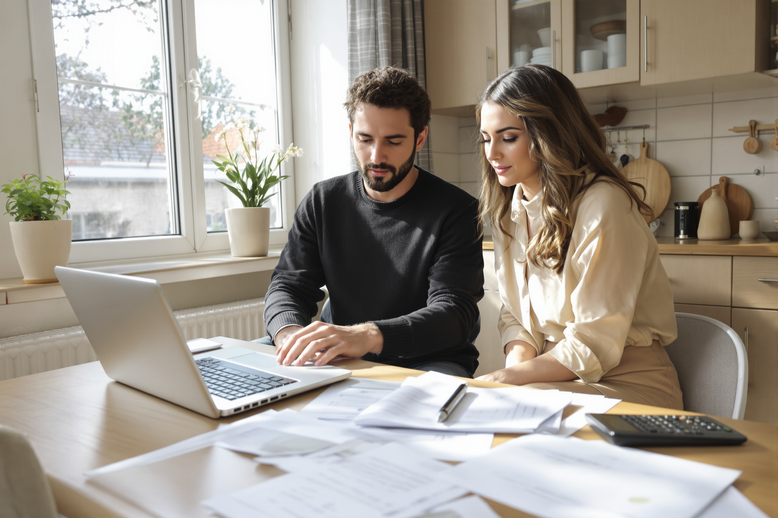 Courtier en prêt présentant des offres à des clients