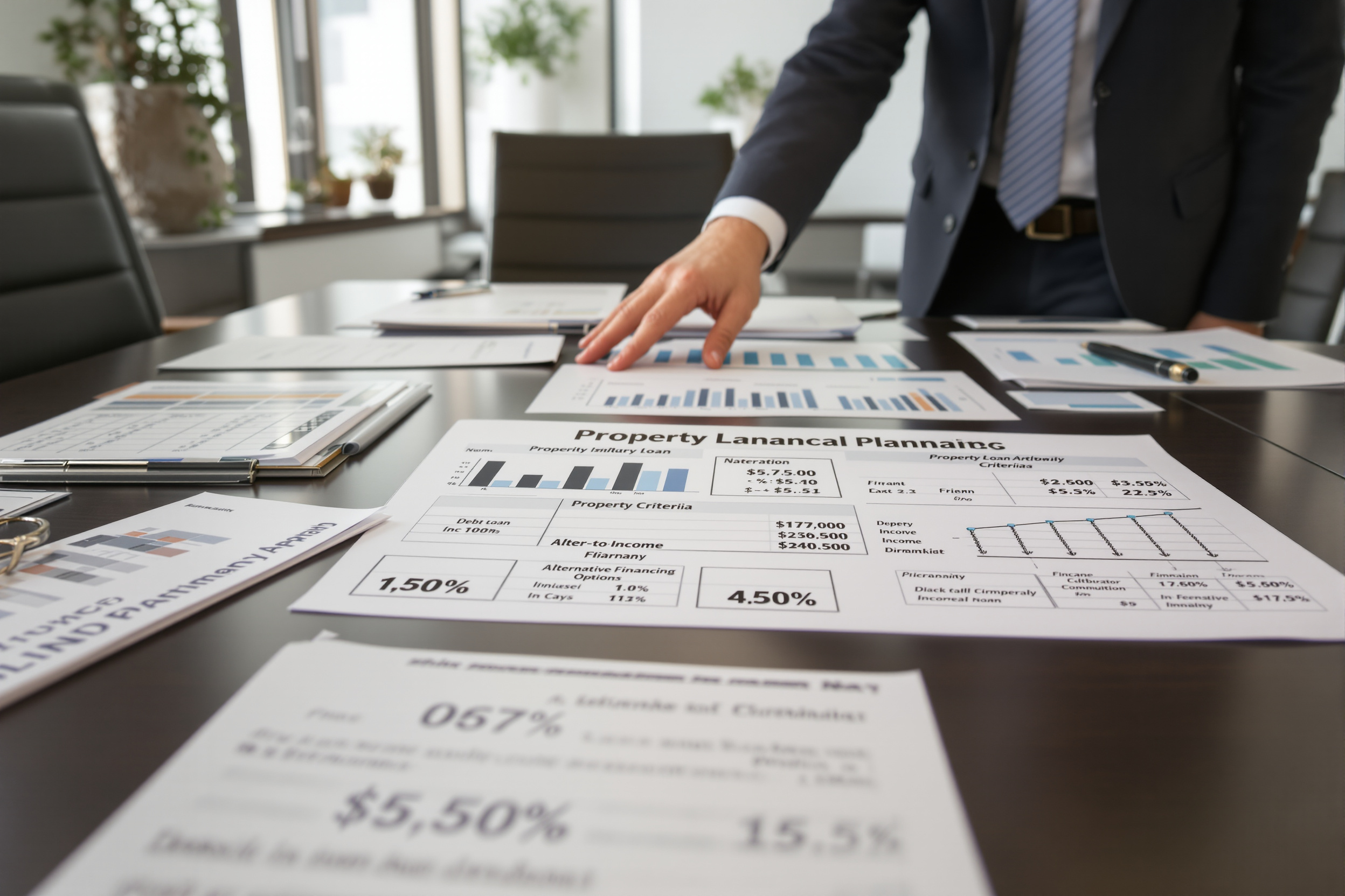 Courtier immobilier conseillant des clients sur un prêt relais