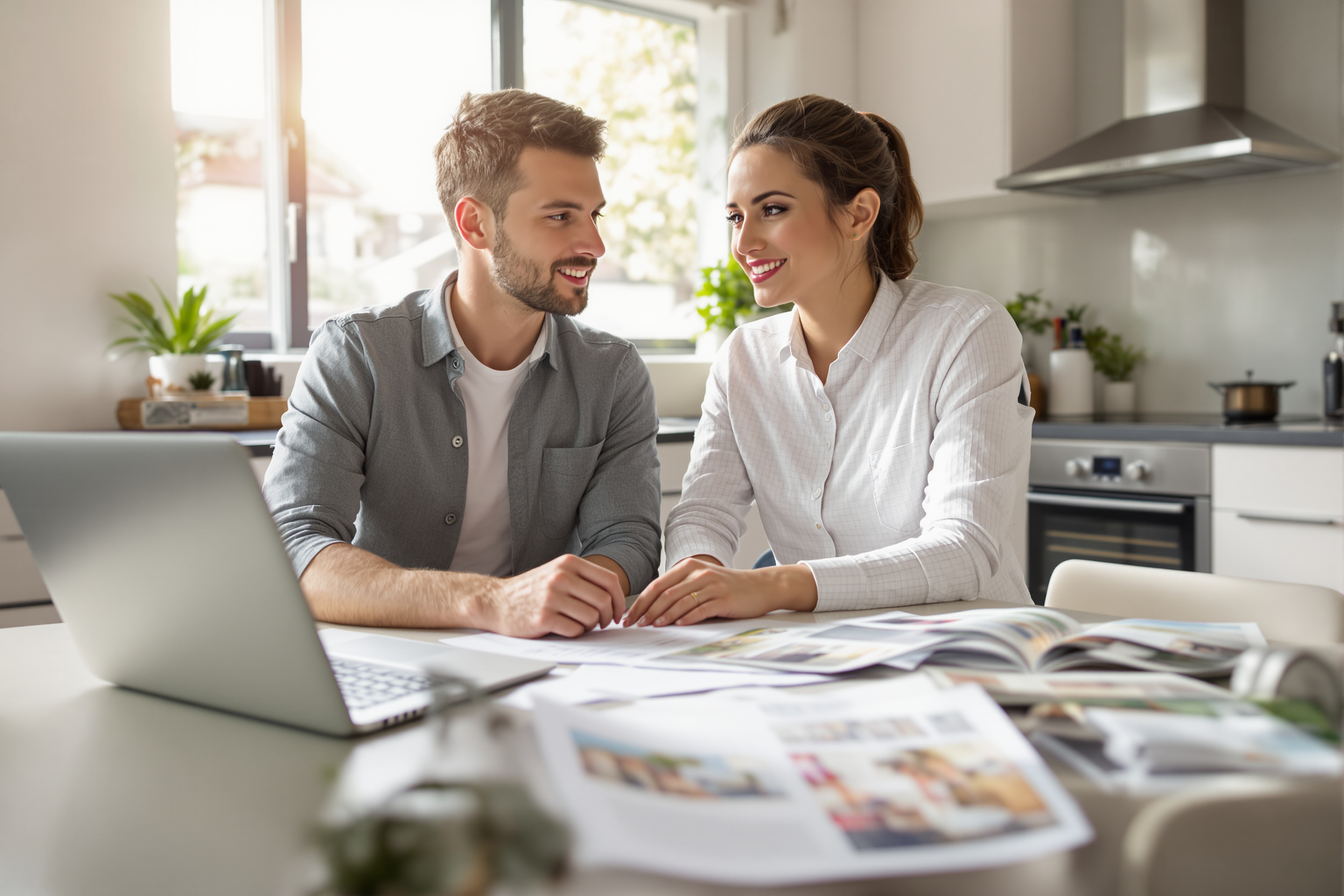 Couple examinant des options de prêt immobilier