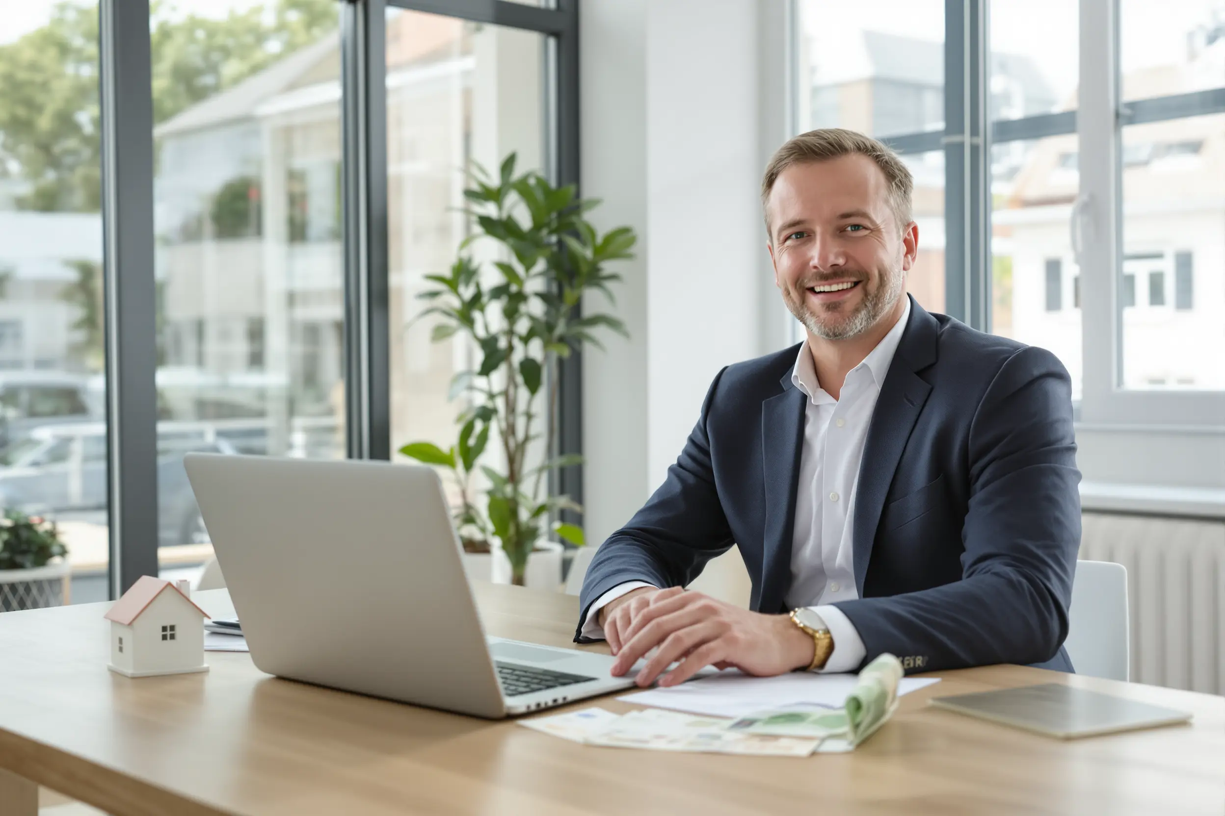 Une personne comparant les tarifs de courtiers immobiliers