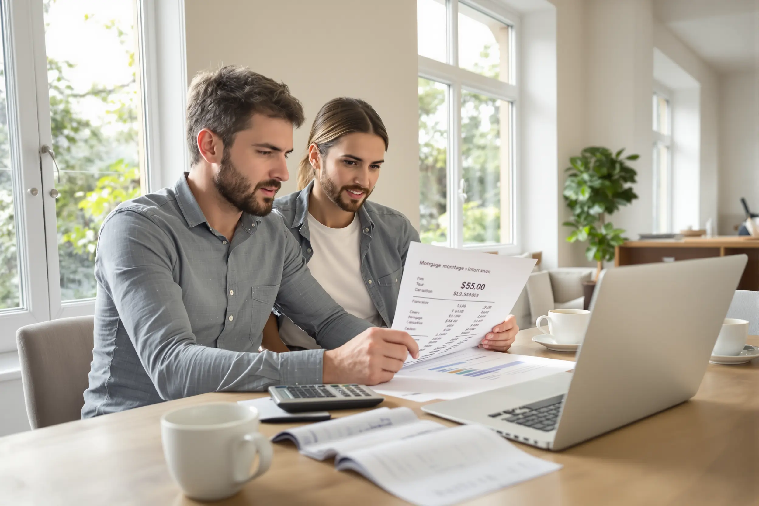 Couple examinant des documents de prêt immobilier