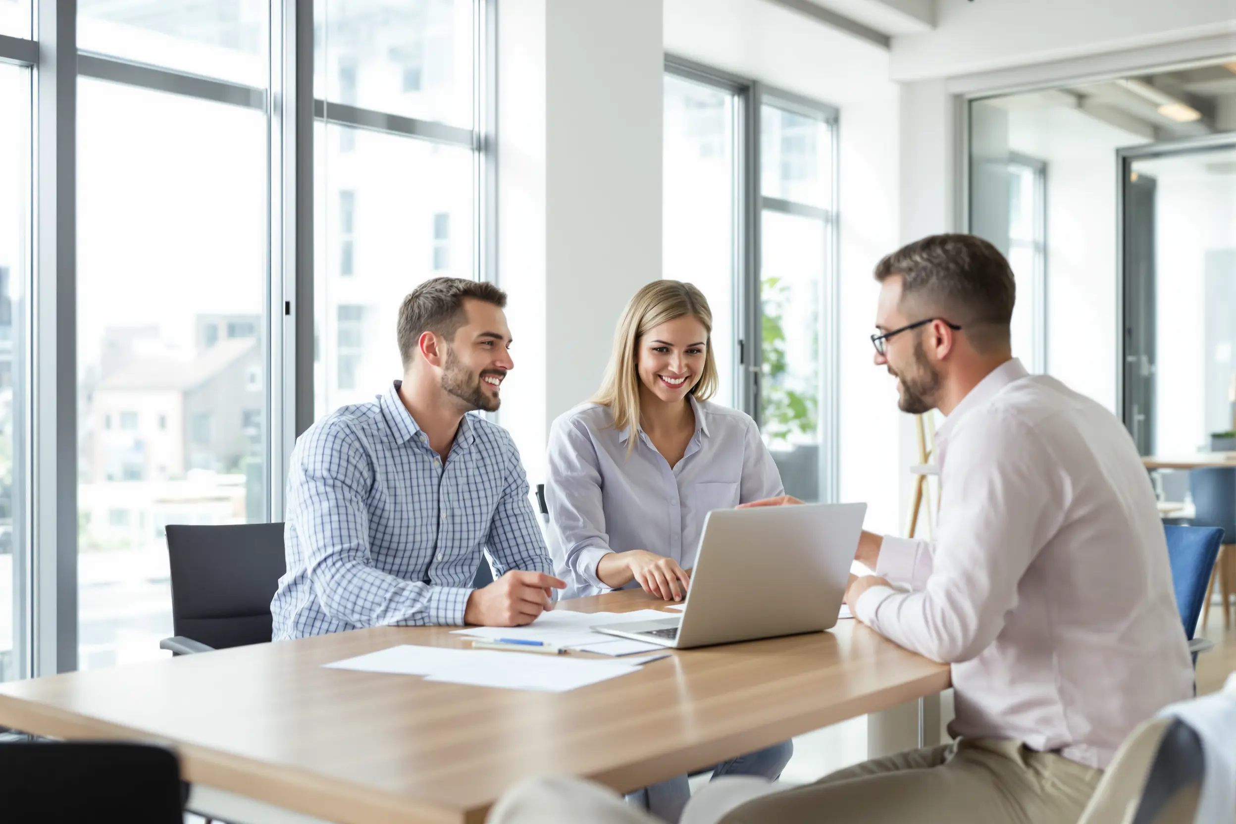 Courtier organisant un dossier de prêt immobilier