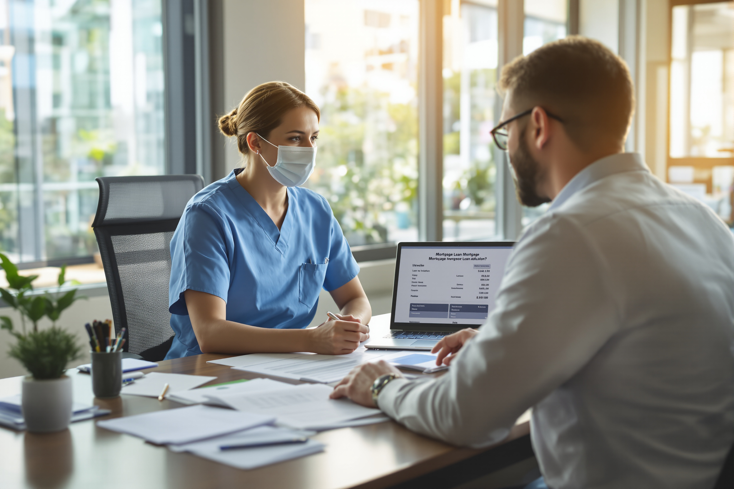 Conseiller en gestion de patrimoine accompagnant un agent hospitalier