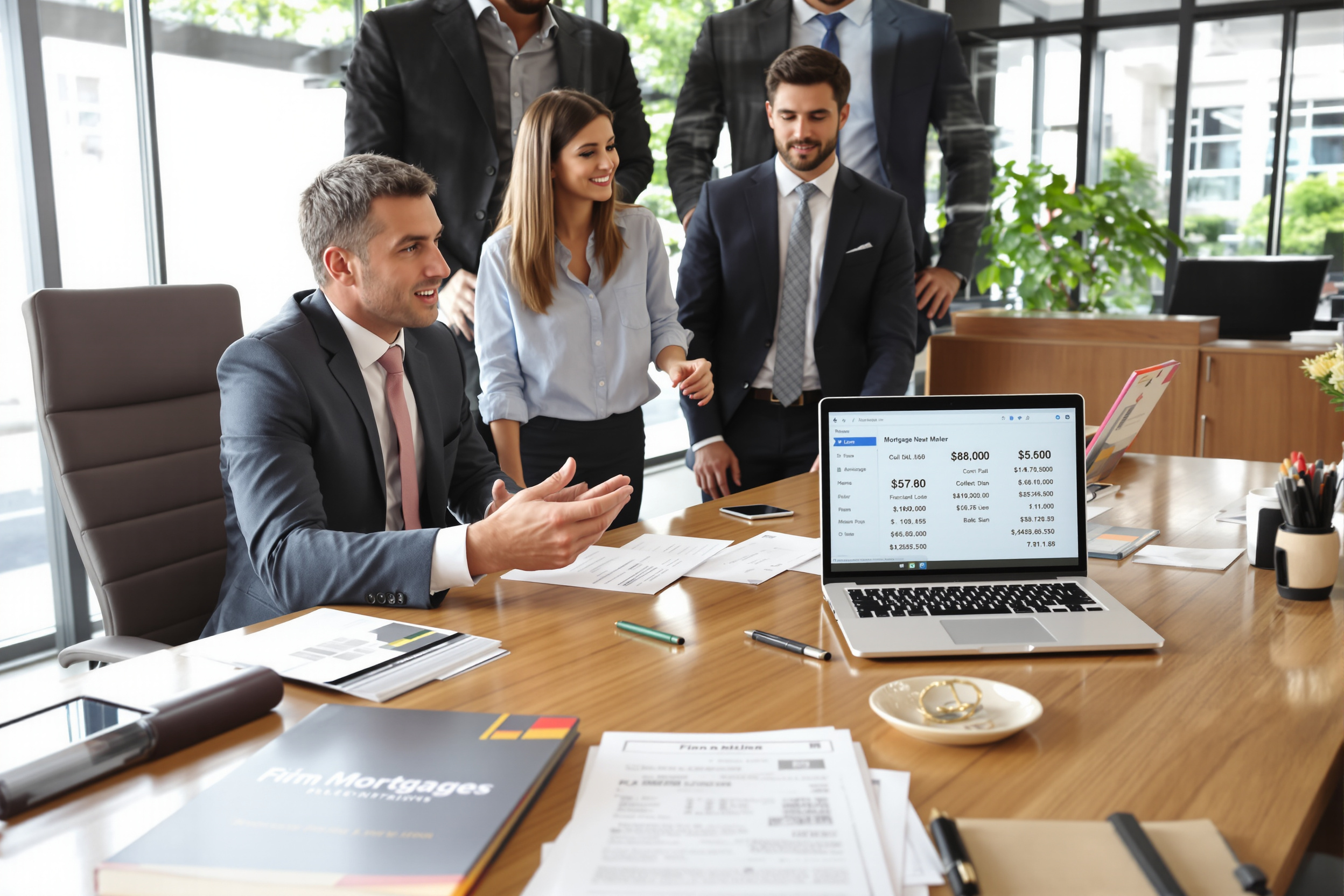 Consultant en franchise de courtage rencontrant des clients