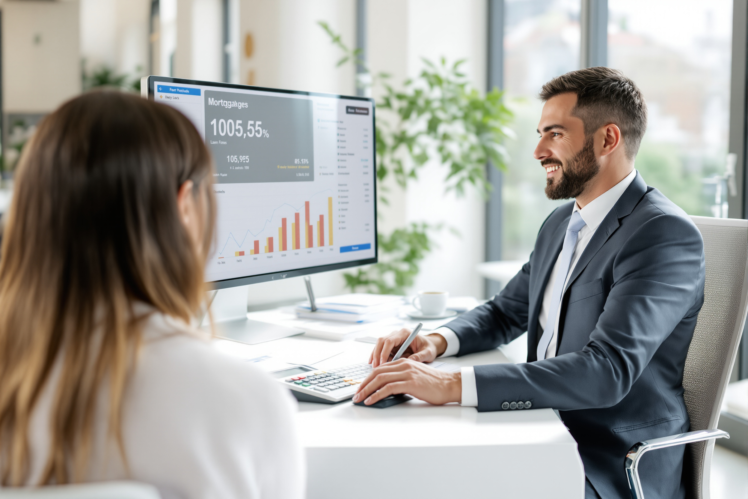 Poignée de main entre courtier et emprunteurs au moment de la signature