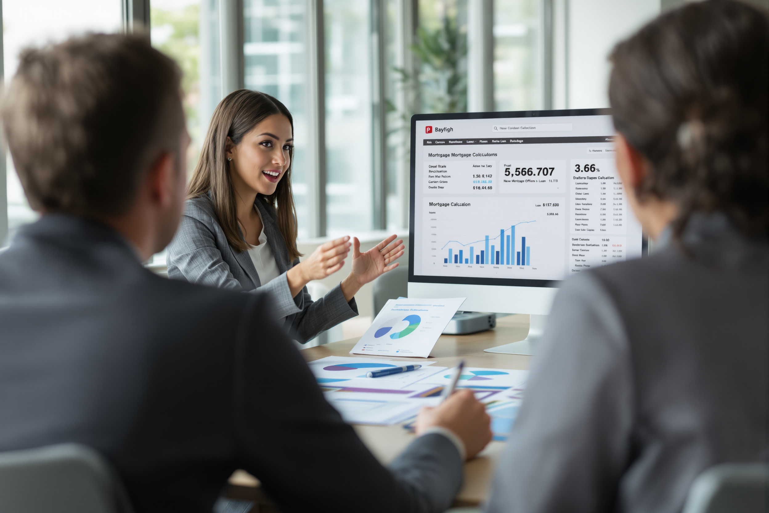 Courtier immobilier conseillant des clients