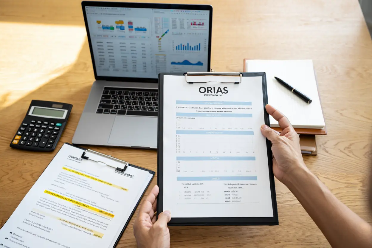 Bureau d'un courtier avec certification ORIAS