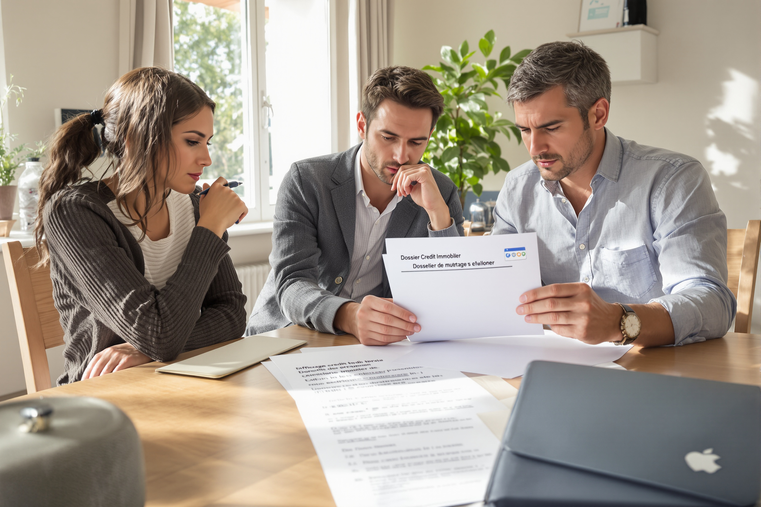 Couple analysant des refus de prêt immobilier