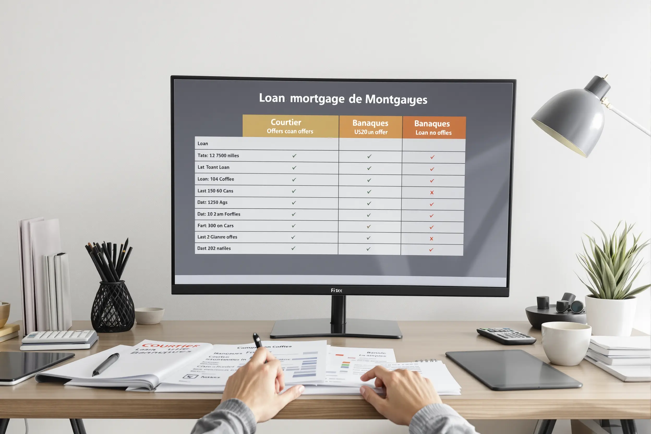 Comparaison organisée entre courtier et banques