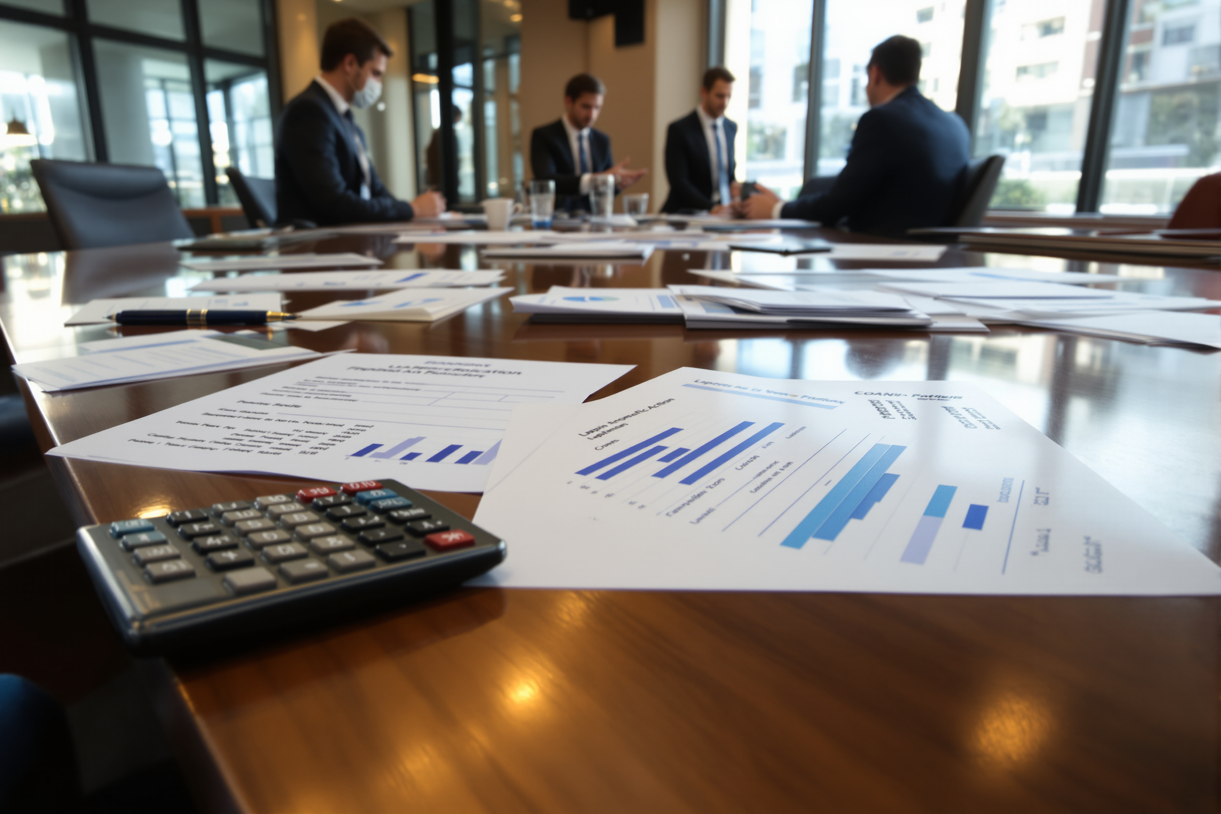 Réunion d'affaires pour financement de trésorerie