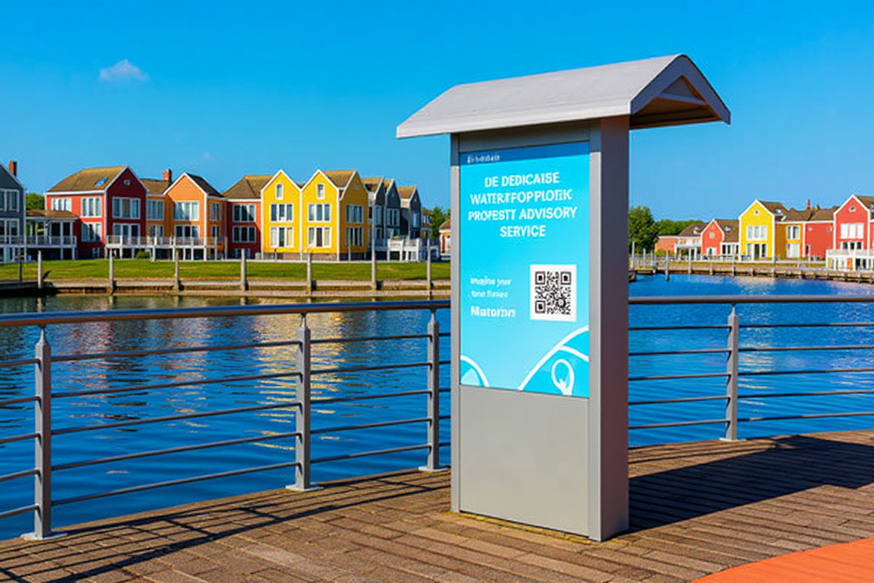 Un module ADU bleu, placé le long d’un petit jardin ensoleillé, prêt à générer un revenu locatif pour optimiser votre emprunt.