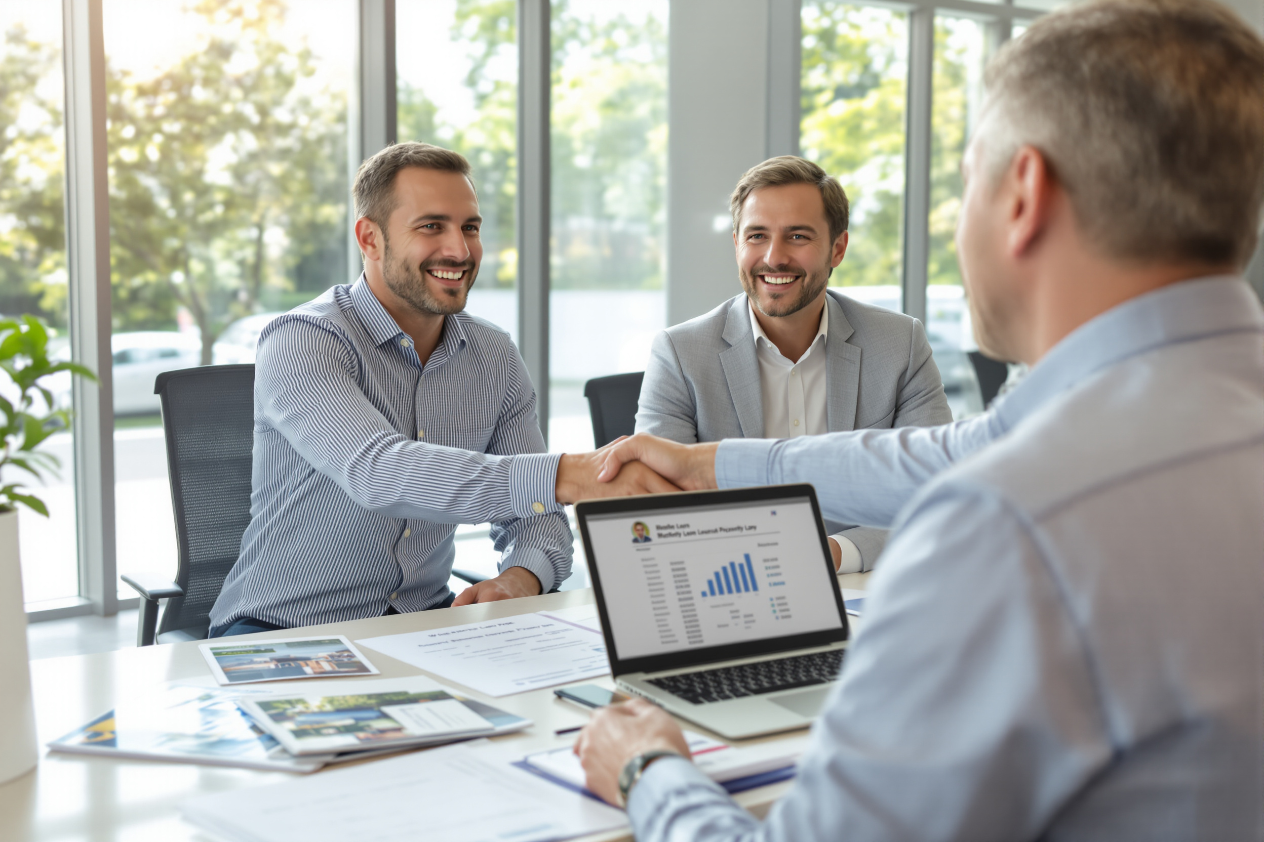 Courtier spécialisé analysant des dossiers de prêts complexes