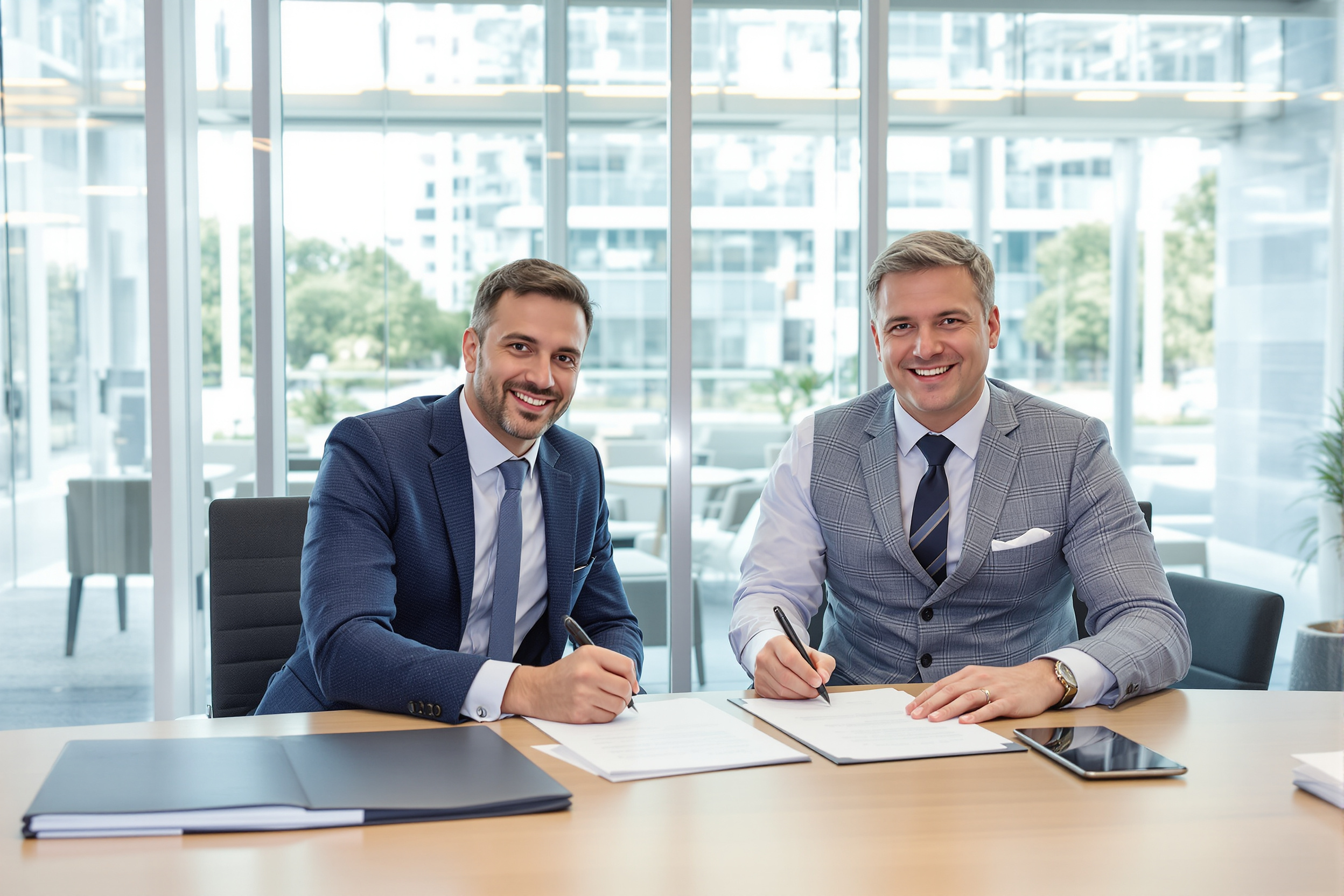 Chef d'entreprise analysant un contrat de prêt professionnel