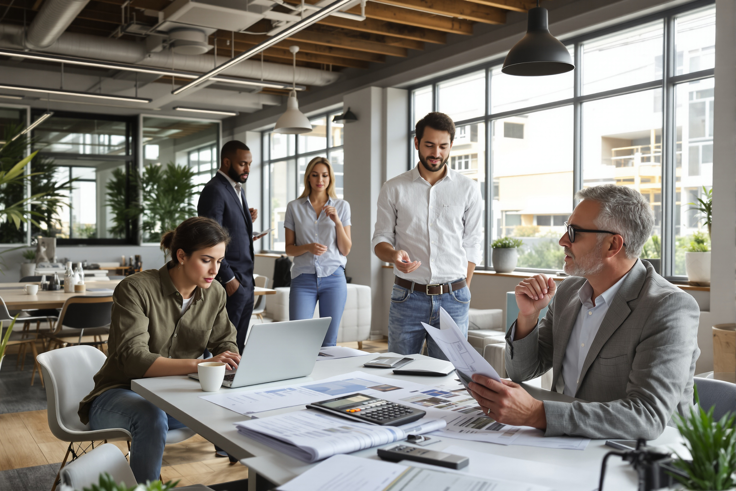 Courtier immobilier en rendez-vous avec des clients