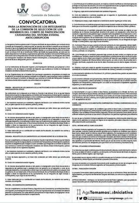 CONGRESO - Convocatoria para la Renovación de los Integrantes