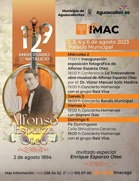 CULTURA - IMAC celebra el 129 aniversario de Alfonso Esparza Oteo.