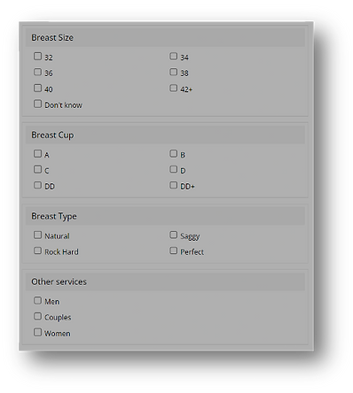 menu for attributes of a person