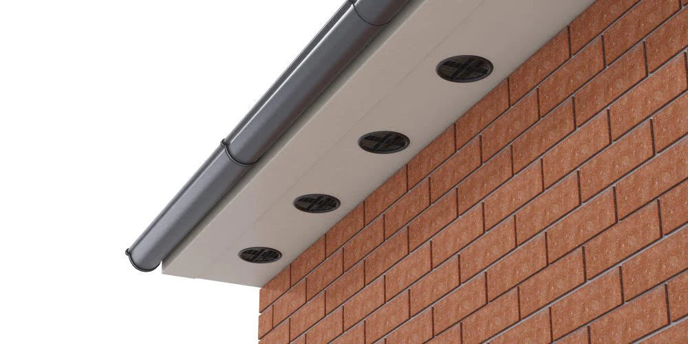 soffit vents installed to exterior soffit