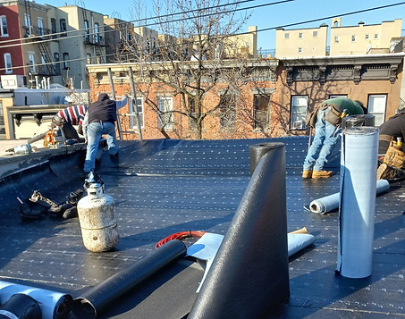 Flat roof replacement done by Elite Roofing in Guttenberg, NJ.