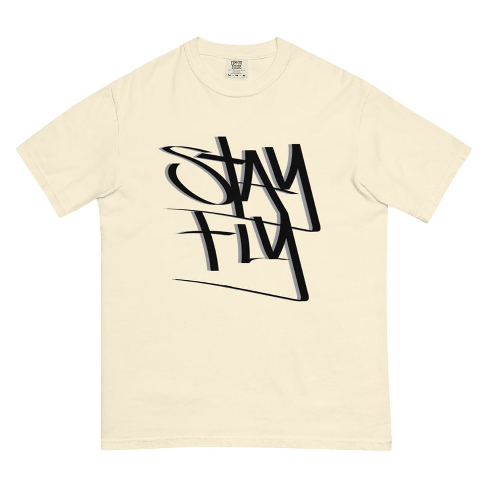 Thumbnail: Stay Fly (black&gray) 2025 Unisex garment-dyed heavyweight t-shirt
