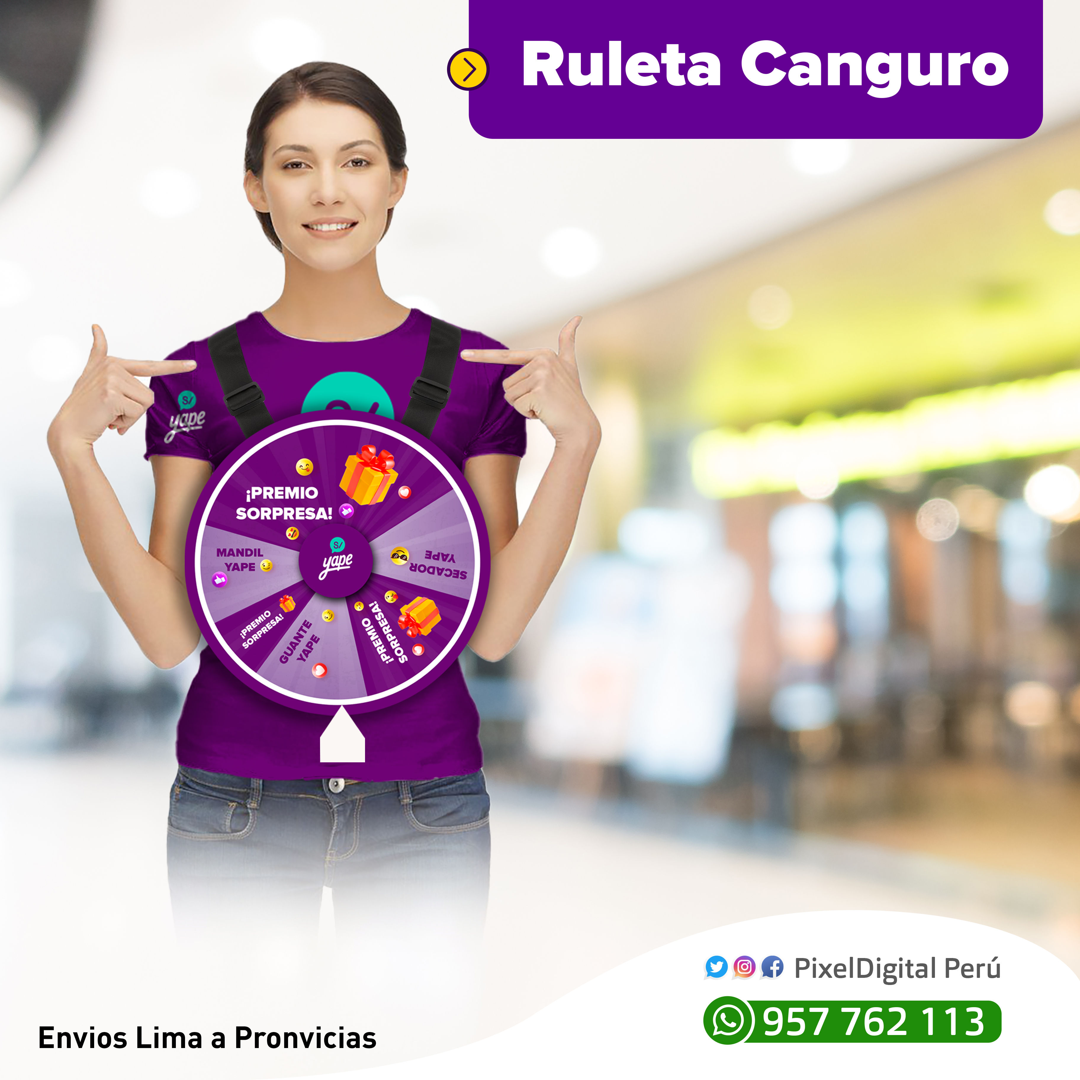 Mochila Canguro con Ruleta
