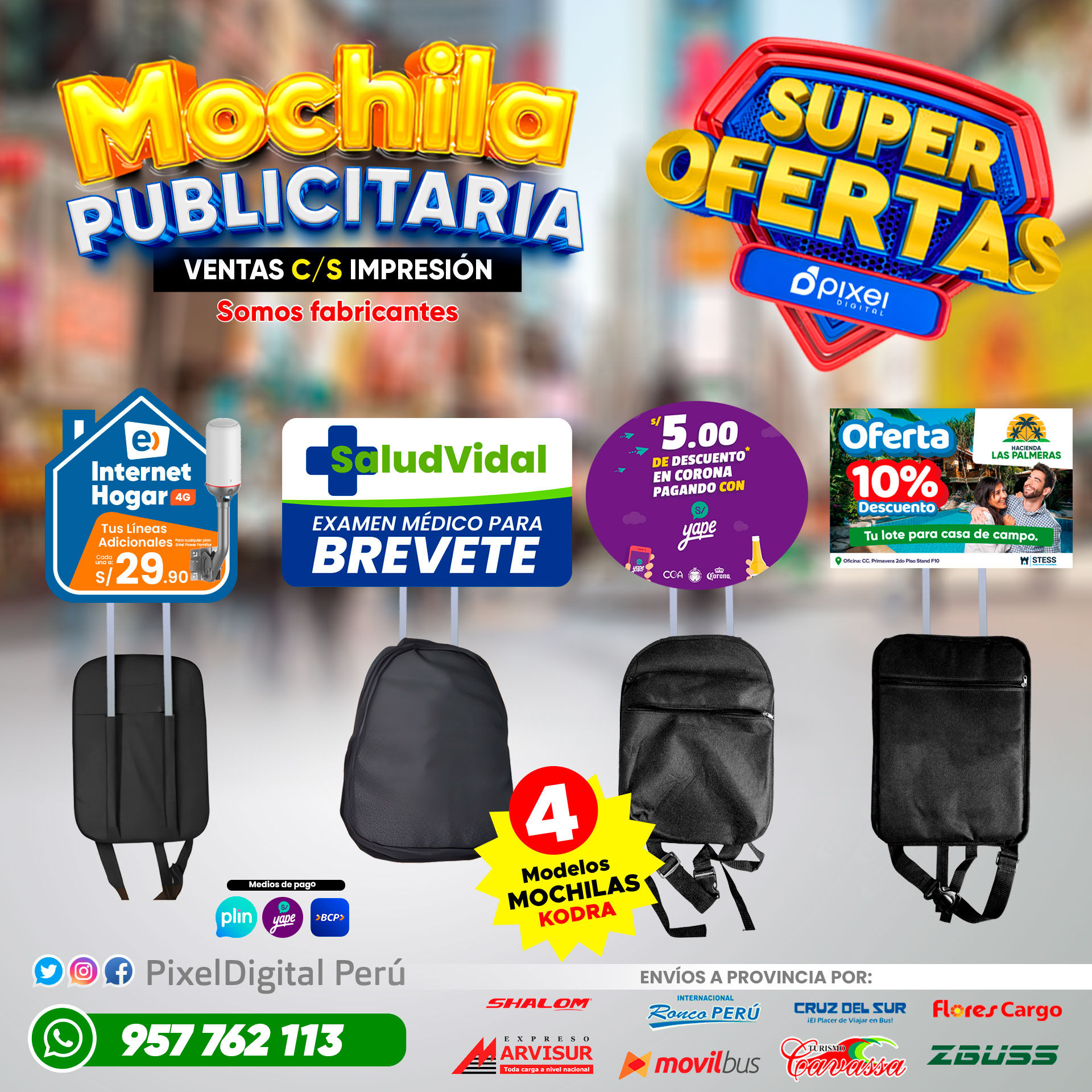 Mochilas Publicitarias reforzada