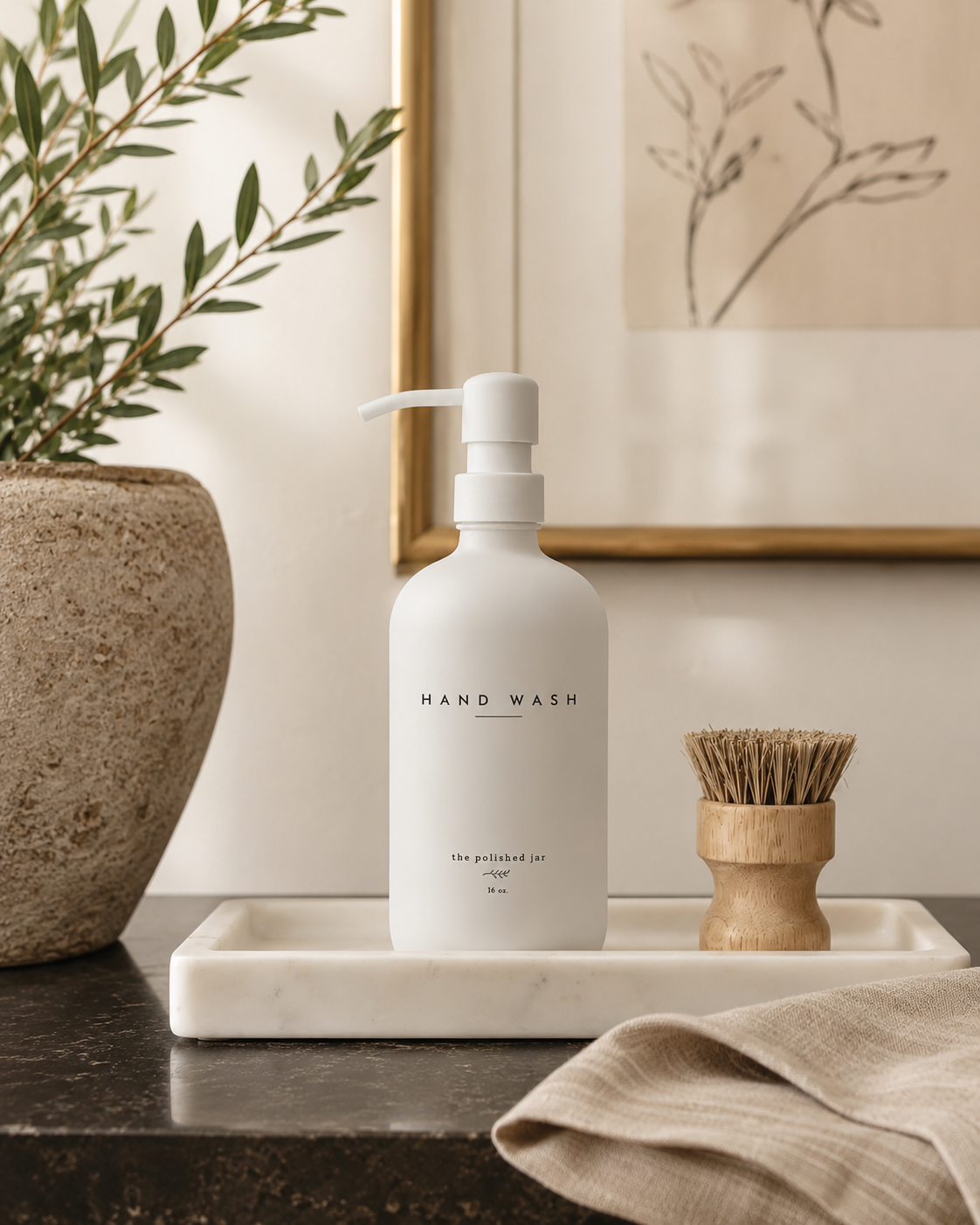 Signature Glass Soap Dispenser | Engraved HAND WASH