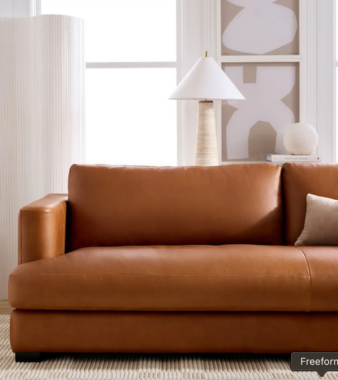 Sierra Curved Arm Chaise Sectional in Leather