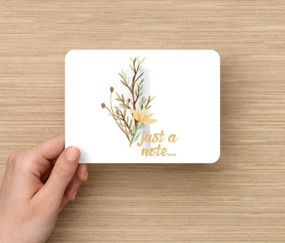 Floral design elements for a sweet note to be sent.