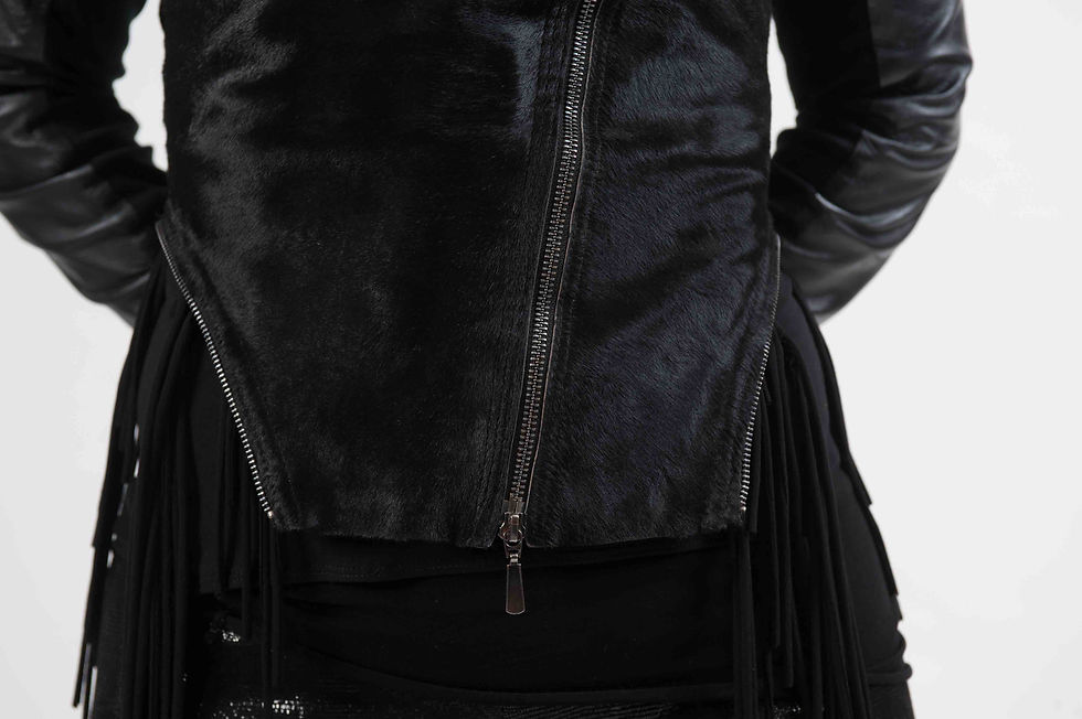 Miniaturbild: Hip Free Zip Leather Jacket