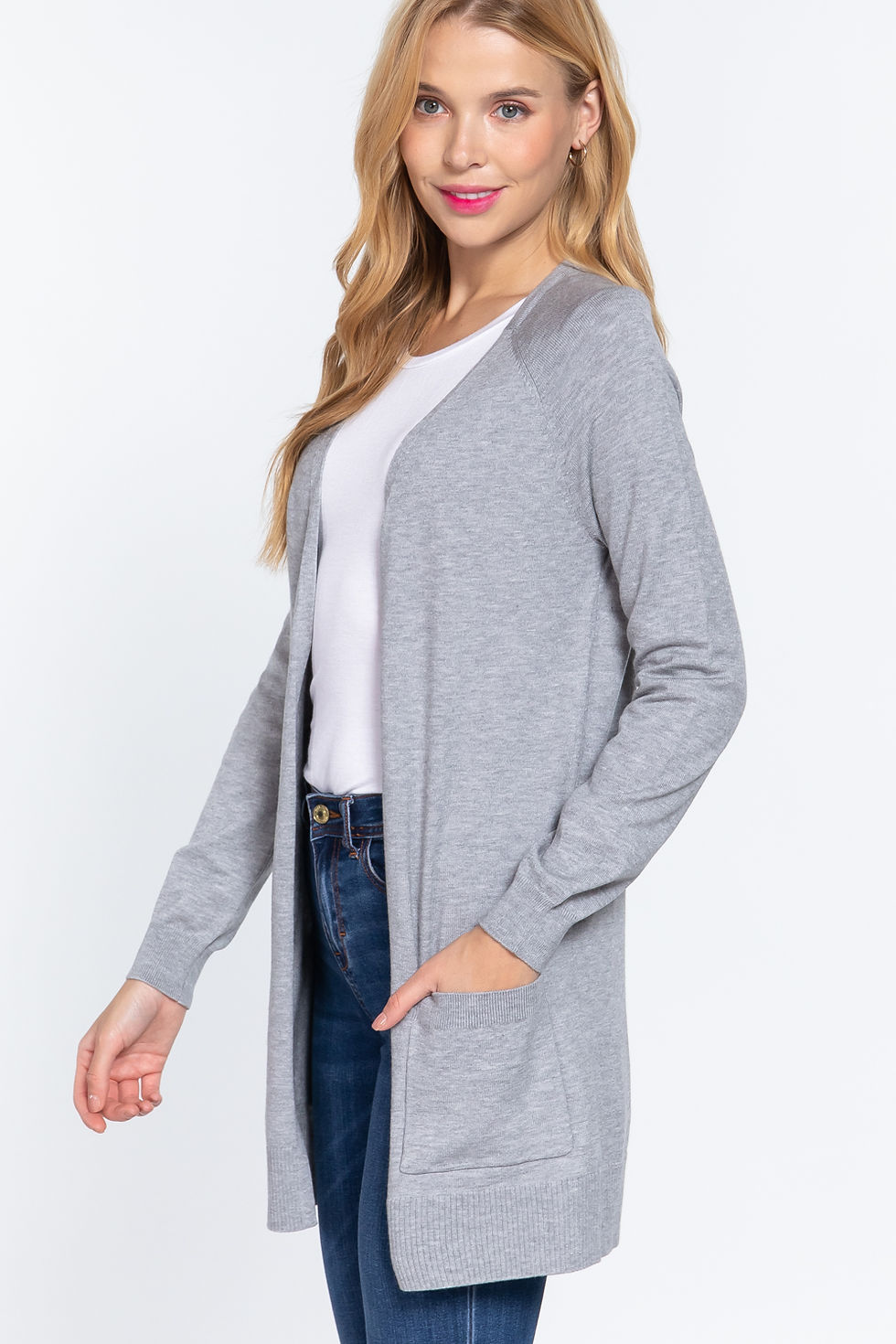 Thumbnail: Raglan Slv Open Sweater Cardigan