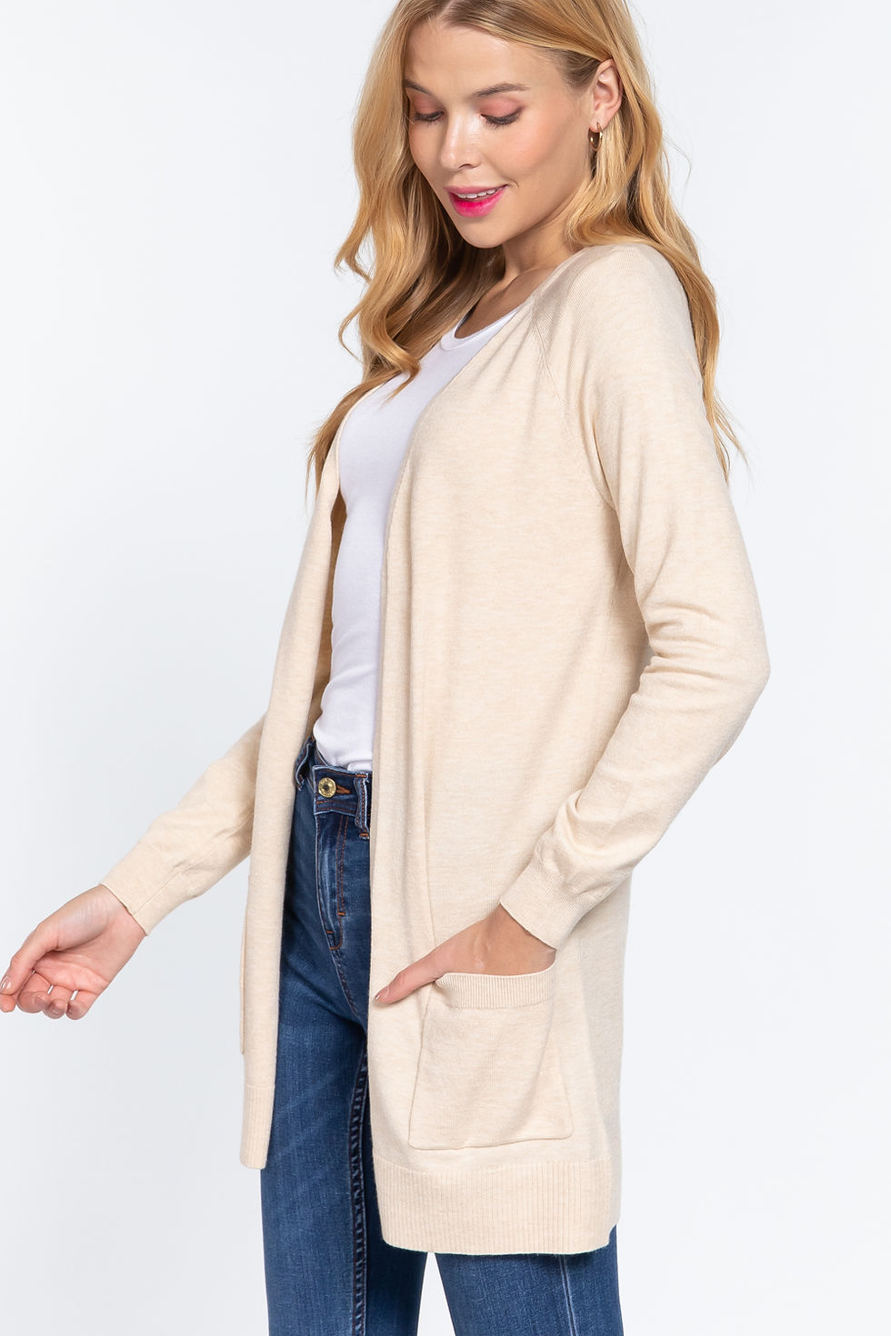 Thumbnail: Raglan Slv Open Sweater Cardigan