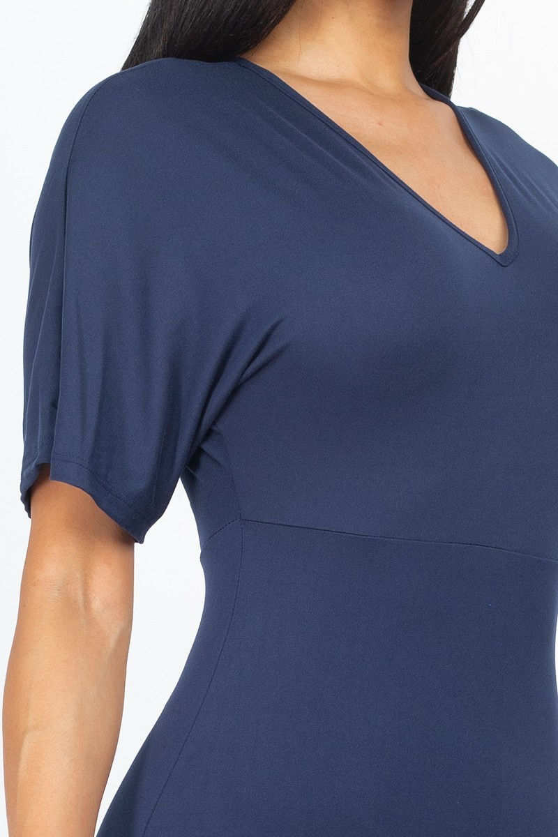 Thumbnail: Dolman Sleeves Solid Mini Dress