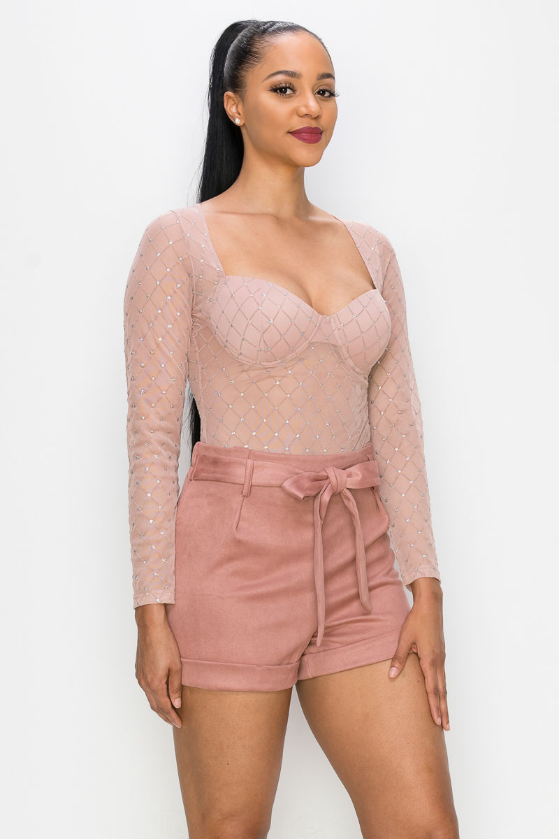 Thumbnail: Diamond-patterned Sheer Bodysuit
