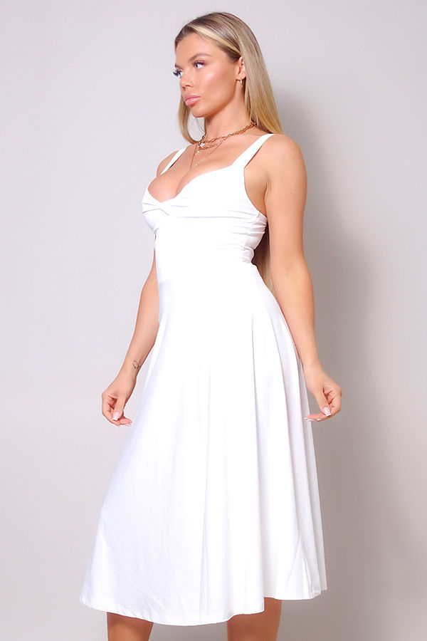 Thumbnail: Sleeveless Twist Front A Line Midi Dress